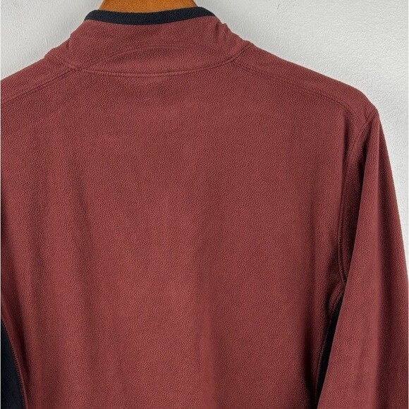 Columbia 1/4 Zip Lightweight Fleece Men’s Medium Burgundy & Black Long Sleeve - Picture 5 of 6